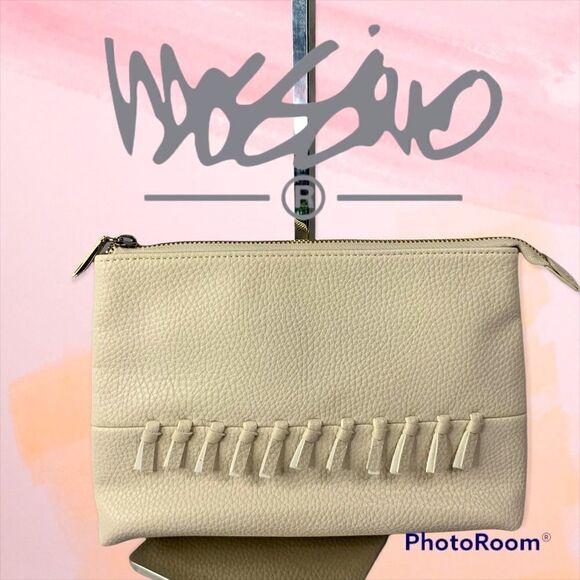 Mossimo Supply Co. Handbags - Mossimo Clutch Purse Beige Pebbled Faux Leather